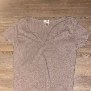brown large bozzolo cropped t shirt